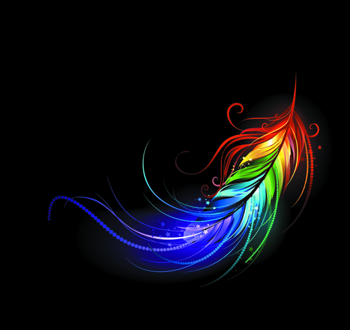 Bright colorful feather vector - Vector Other free download