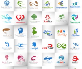 Business logos creative design vector set 01