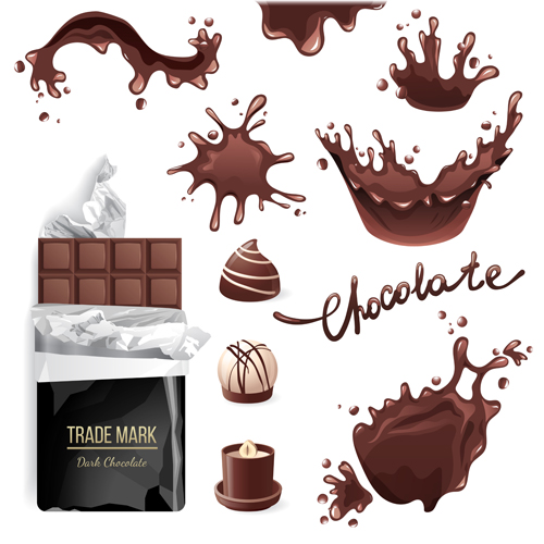 Chocolate sweet and candies vector illustration 01