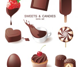 Chocolate sweet and candies vector illustration 02