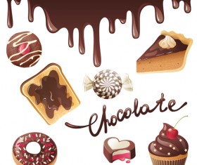 Chocolate sweet and candies vector illustration 03
