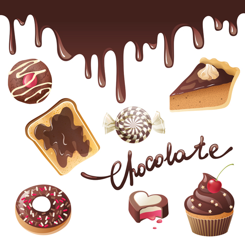 Chocolate sweet and candies vector illustration 03