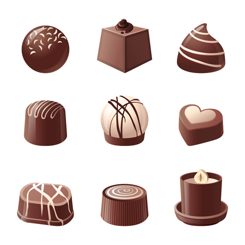 Chocolate sweet and candies vector illustration 04