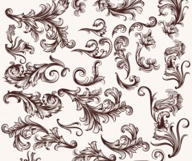 Classical decorative floral art vectors