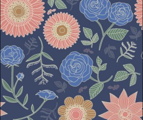 Classical flowers pattern seamless vector set 01