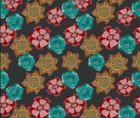 Classical flowers pattern seamless vector set 02
