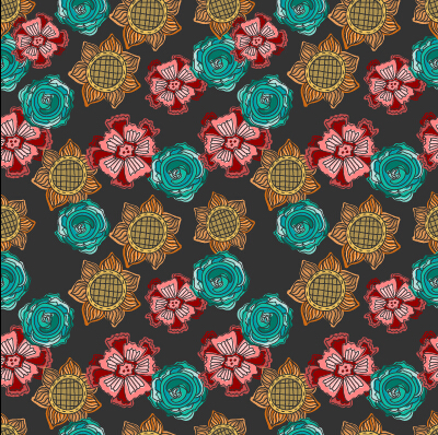 Classical flowers pattern seamless vector set 02