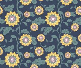 Classical flowers pattern seamless vector set 04