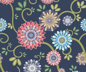 Classical flowers pattern seamless vector set 05
