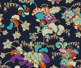 Classical flowers pattern seamless vector set 07