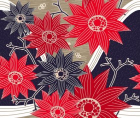 Classical flowers pattern seamless vector set 09