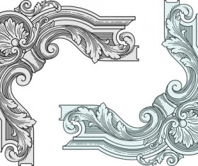 Classical medieval border frame vector 02