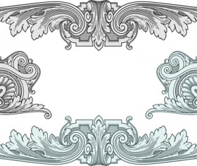 Classical medieval border frame vector 03