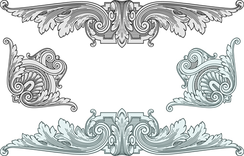 Classical medieval border frame vector 03