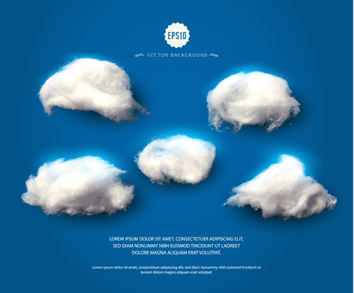 Clouds with blue background vector