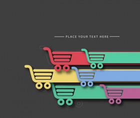 Color paper cutting business background vector 07