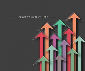 Color paper cutting business background vector 08