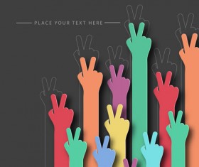 Color paper cutting business background vector 09