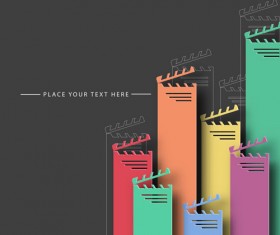 Color paper cutting business background vector 10