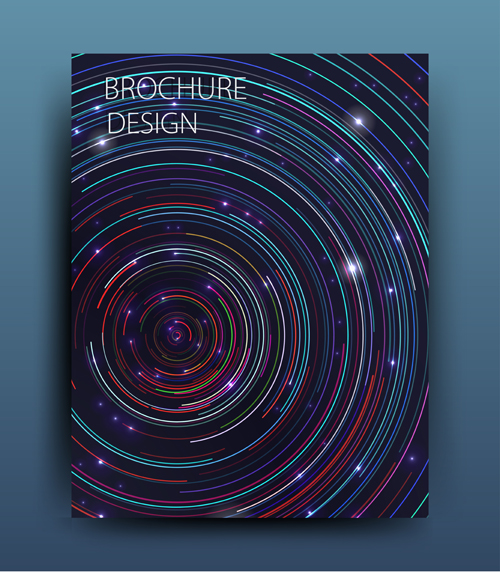 Colored abstract brochure cover template vector 01