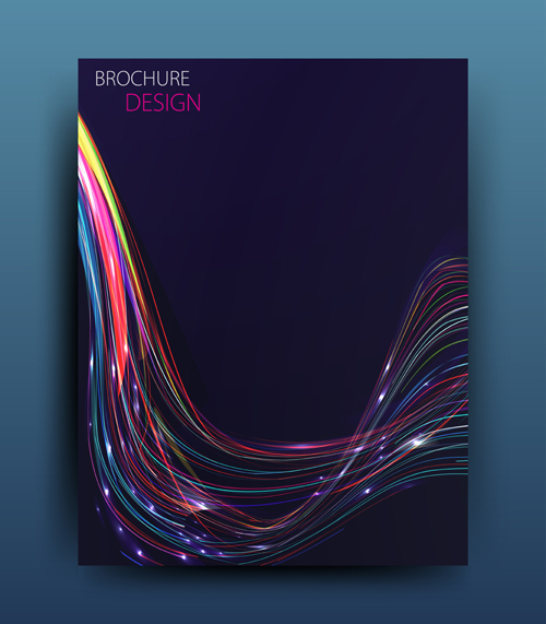 Colored abstract brochure cover template vector 03