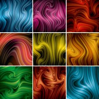 Colored dynamic abstract art vector 01