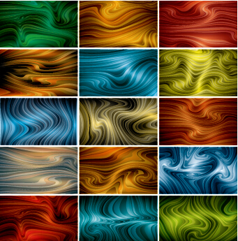 Colored dynamic abstract art vector 07
