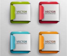 Colored origami banner shiny vector 03