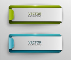 Colored origami banner shiny vector 06