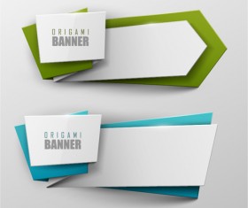 Colored origami banner shiny vector 08