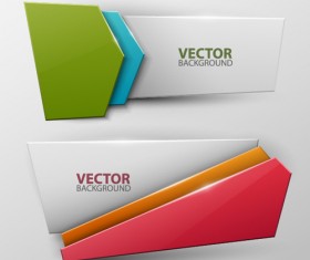 Colored origami banner shiny vector 09