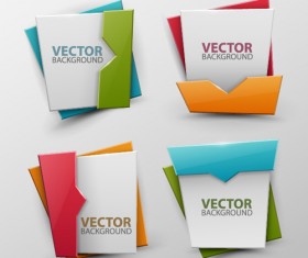 Colored origami banner shiny vector 11
