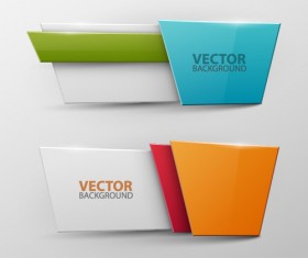 Colored origami banner shiny vector 13