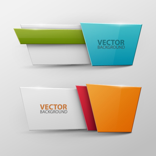 Colored origami banner shiny vector 13