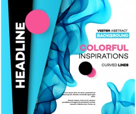 Colored wavy background abstract vector 03