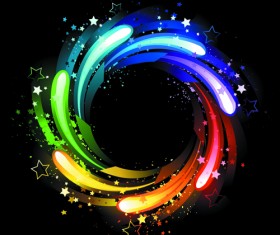 Colorful light with stars background vector