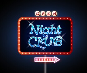 Colorful neon billboard vector set 01