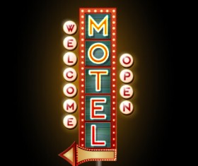 Colorful neon billboard vector set 04