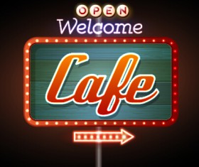 Colorful neon billboard vector set 05