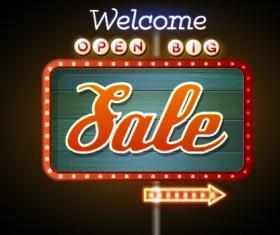 Colorful neon billboard vector set 08