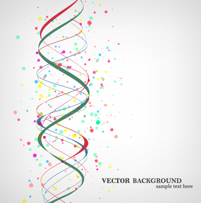 Colorful ribbon with dot vector background 07