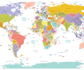Creative colored world map vector material 04