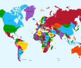 Creative colored world map vector material 05