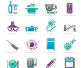 Creative stickers life icons vector 02