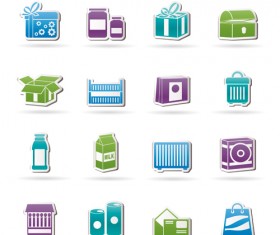 Creative stickers life icons vector 03