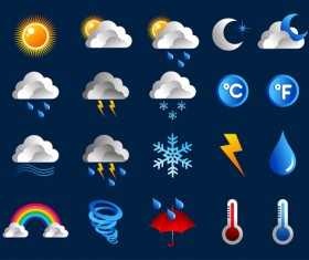 Creative weather icons vector material