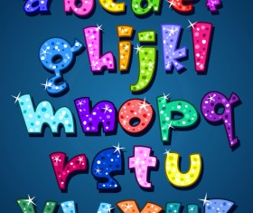Cute Lower case shiny vector material 01