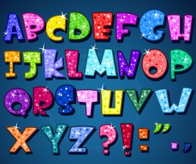 Cute Lower case shiny vector material 02