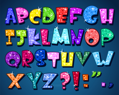 Cute Lower case shiny vector material 02