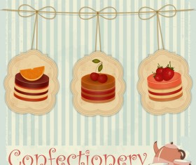 Cute confectionery retor background vector
